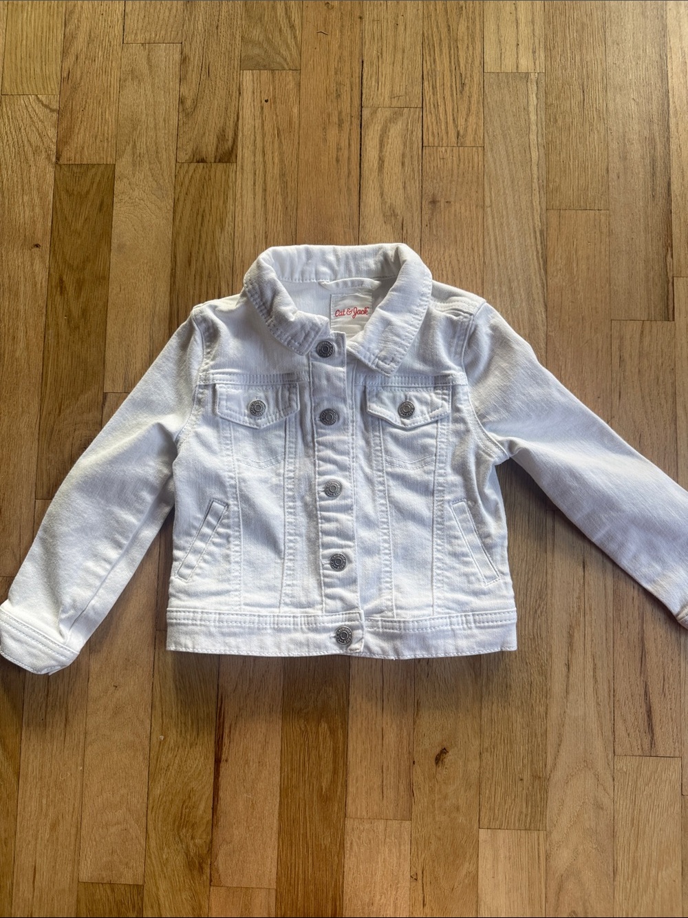 Cat & Jack White Kids Denim Jacket with Button Front